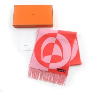 HERMES Scarf Main: 100% cashmere pink Women Used | AlmaBagz