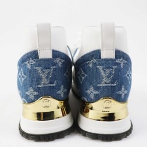 LOUIS VUITTON sneakers leather White Indigo Blue Run away line 37 | AlmaBagz