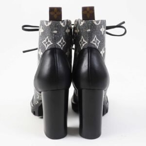 LOUIS VUITTON Ankle boots 1AB2XR leather Black Gray type Star trail line 36 | AlmaBagz