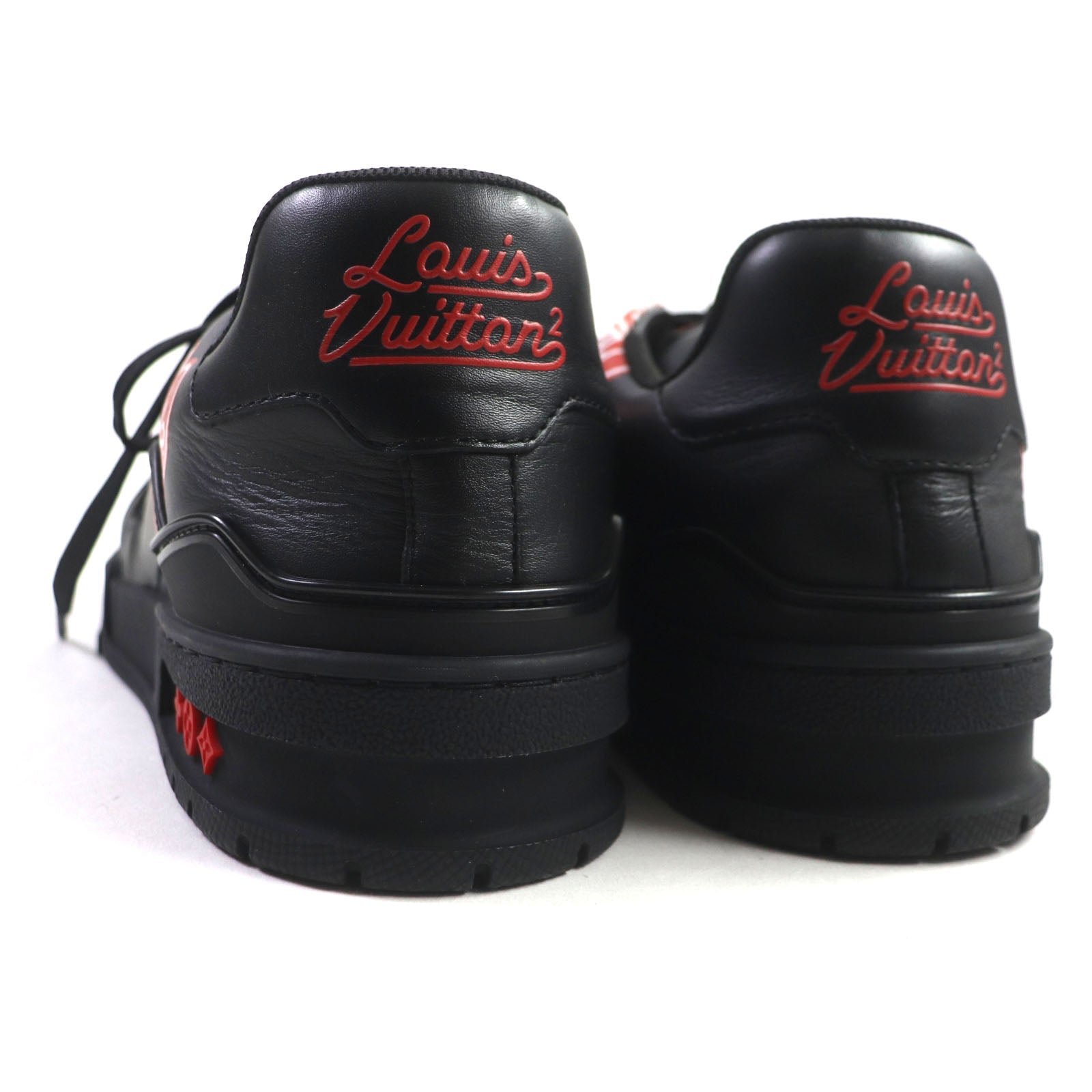 LOUIS VUITTON sneakers Main: Leather Black red LV trainer line mens 6 Used | AlmaBagz - Image 2