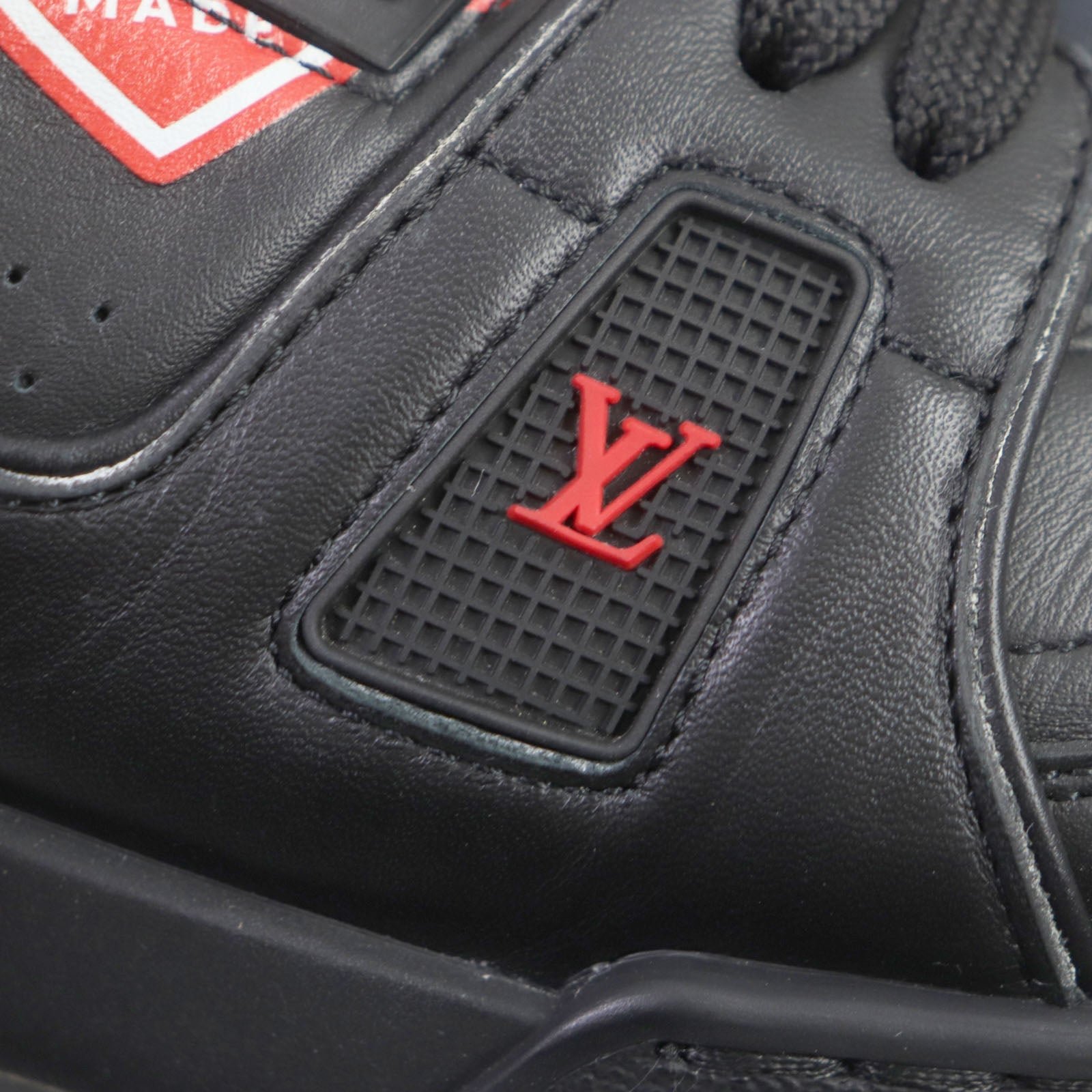 LOUIS VUITTON sneakers Main: Leather Black red LV trainer line mens 6 Used | AlmaBagz - Image 8