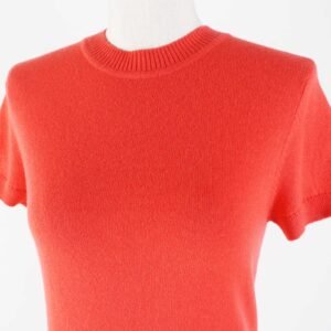 HERMES Short sleeve knit cashmere Orange type 34 | AlmaBagz