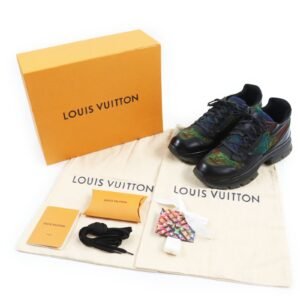 LOUIS VUITTON Low cut sneakers 1A7QR0 leather Black multicolor 2054 lines 8 | AlmaBagz
