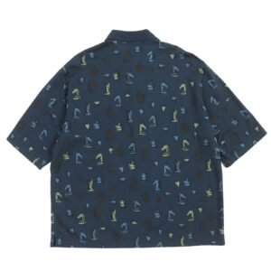 HERMES Short sleeve polo shirt cotton Navy multi-color L | AlmaBagz