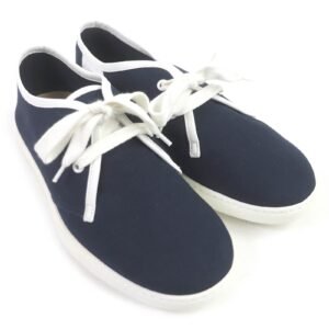 HERMES Low cut sneakers canvas Navy white Bookplate 40.5 | AlmaBagz
