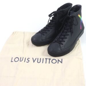 LOUIS VUITTON High cut sneakers leather black LV Tattoo Line 5.5 | AlmaBagz