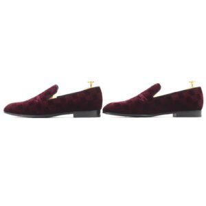 LOUIS VUITTON loafers velvet Bordeaux Auteuil line 7 | AlmaBagz