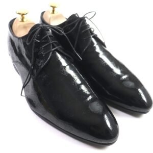 LOUIS VUITTON Dress shoes Patent leather black Monogram 5 | AlmaBagz
