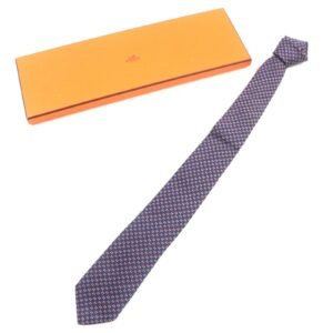 HERMES tie 339320T silk MARINE/ROUGE/BLANC H Flamboyant Web | AlmaBagz