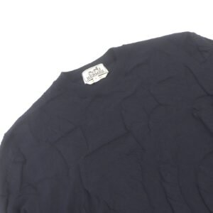 HERMES Short sleeve knit wool Navy Jeu de points harnais S | AlmaBagz