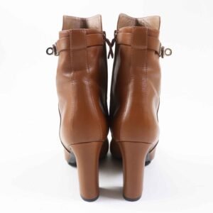 HERMES short boots leather Brown JOUEUSE 38.5 | AlmaBagz