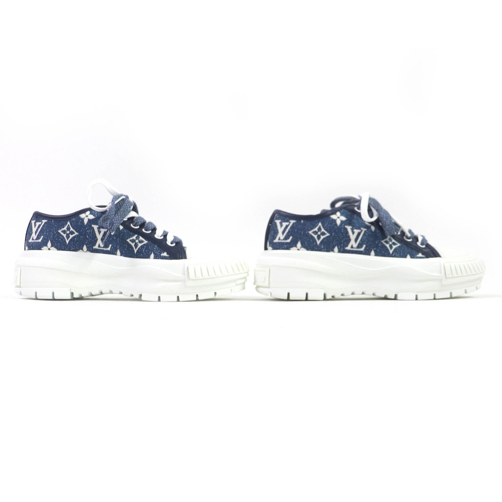 LOUIS VUITTON sneakers denim Indigo Blue White squad line 35 | AlmaBagz - Image 2