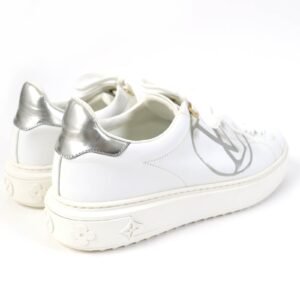 LOUIS VUITTON Low cut sneakers leather white timeout line 37.5 | AlmaBagz