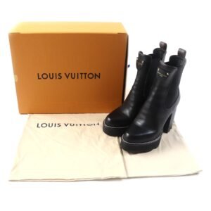 LOUIS VUITTON Ankle boots 1AABB7 leather Black brown Bobble Line 37 | AlmaBagz