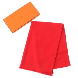 HERMES shawl 262223S cashmere Red Etol Bias H | AlmaBagz