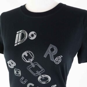 HERMES Short sleeve T-shirt 3H4611DL cotton black Do Re Boucles 34 | AlmaBagz