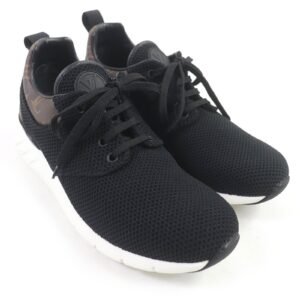 LOUIS VUITTON Low cut sneakers leather Black brown Fastlane line 6 | AlmaBagz