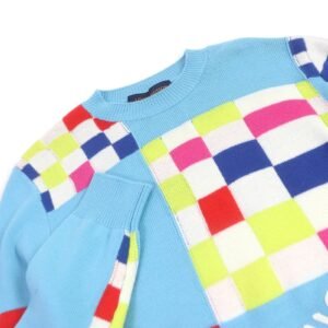 LOUIS VUITTON knit 1A8P48 wool Light blue XS | AlmaBagz