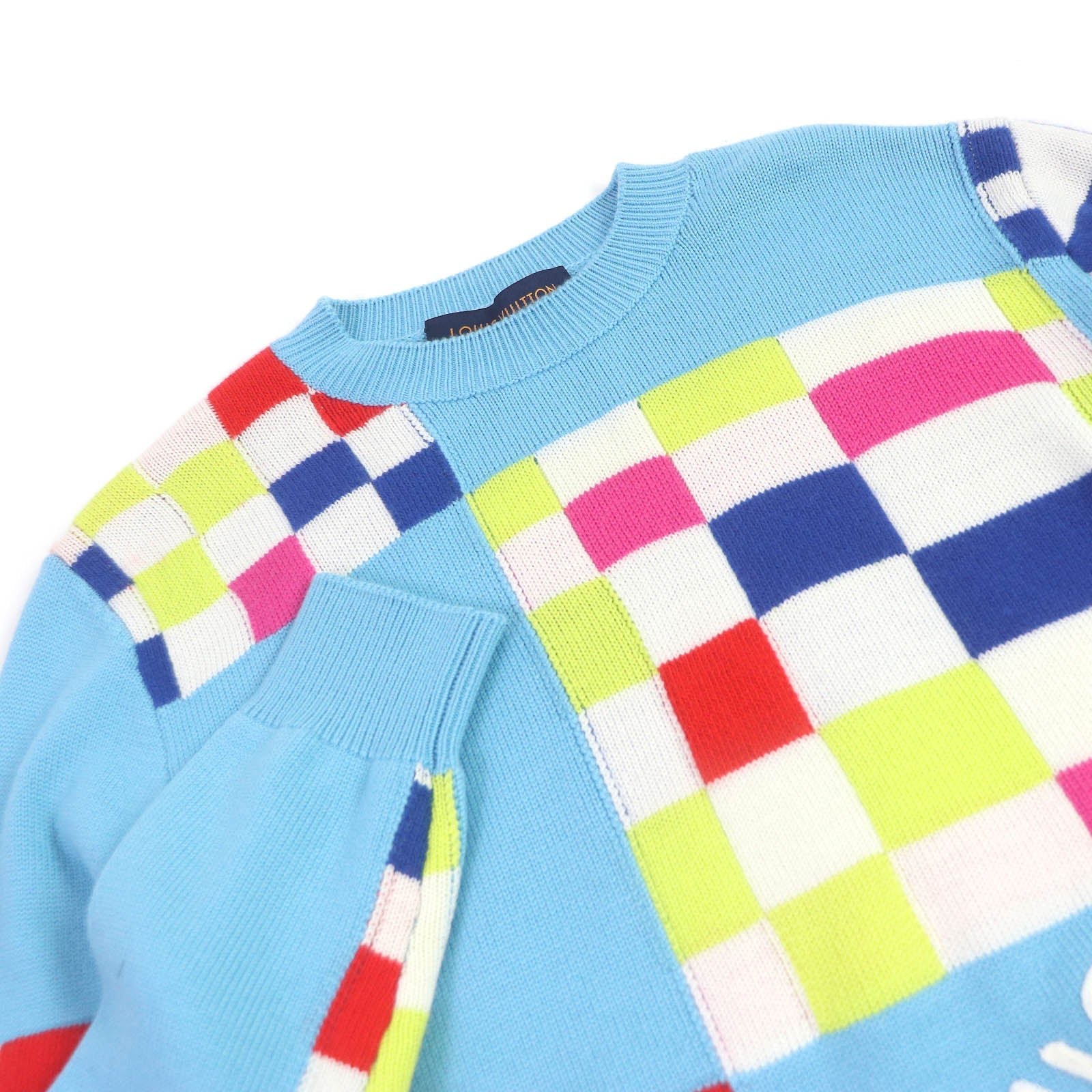 LOUIS VUITTON knit 1A8P48 wool Light blue XS | AlmaBagz