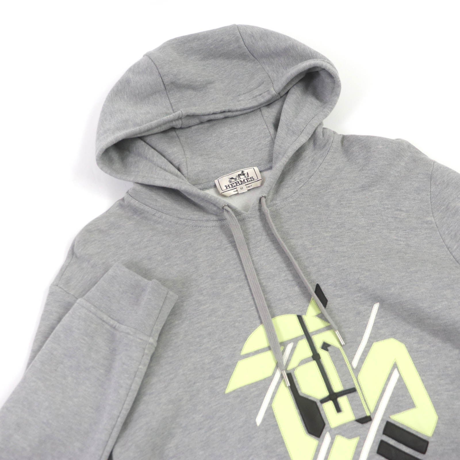 HERMES Hoodie cotton gray Chevaux en symmetry M | AlmaBagz