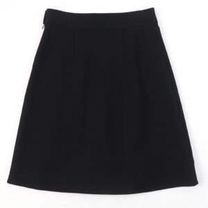 HERMES flare skirt 3E0315DJ Rayon black 42 | AlmaBagz