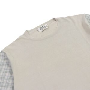 HERMES Short sleeve knit cotton light beige M | AlmaBagz
