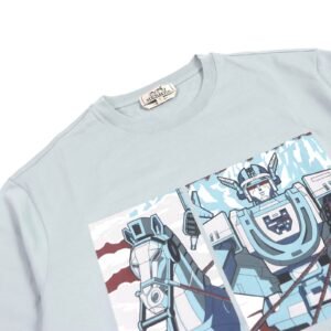 HERMES Short sleeve T-shirt cotton Light blue Mega Chariot S | AlmaBagz