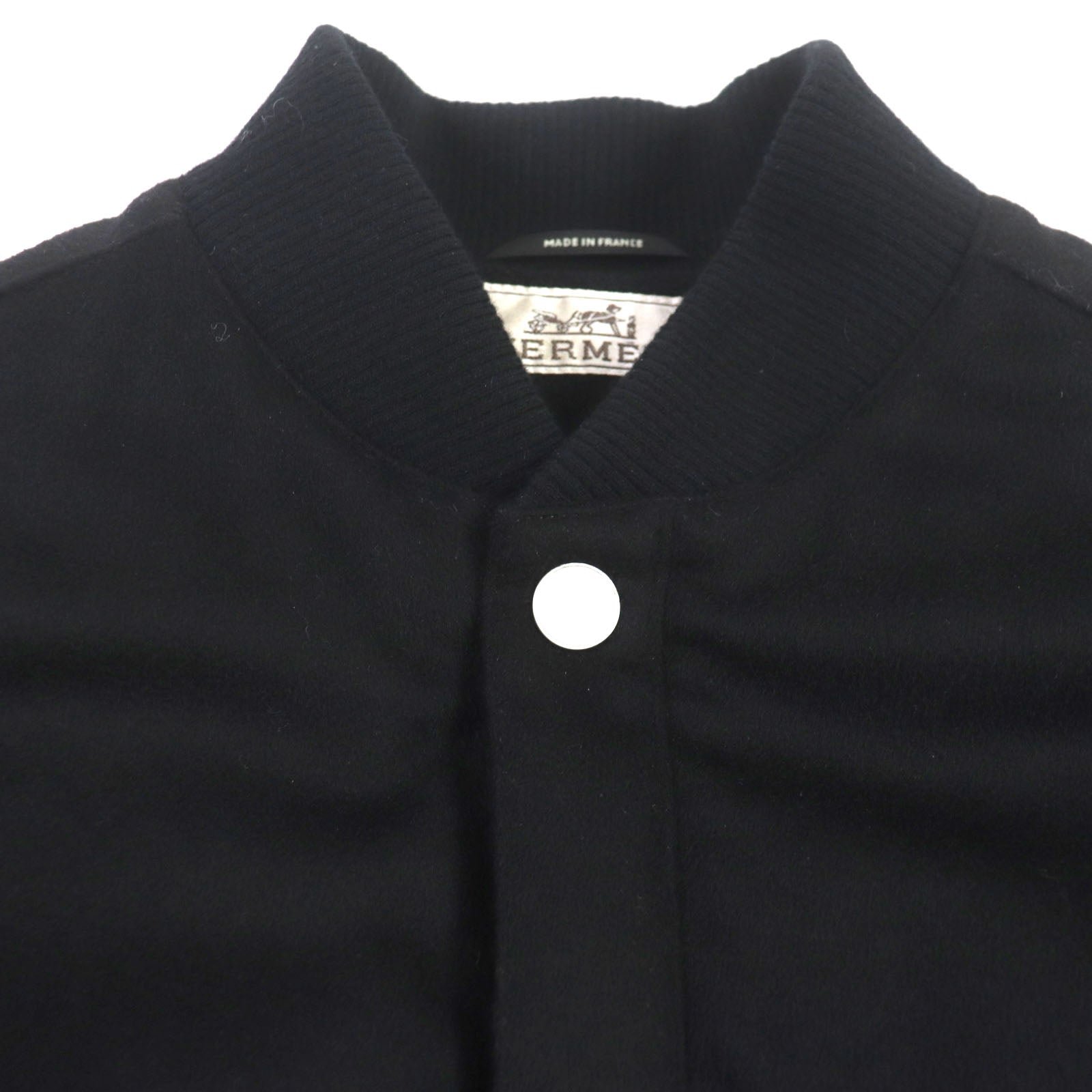 HERMES Down jacket cashmere black 46 | AlmaBagz