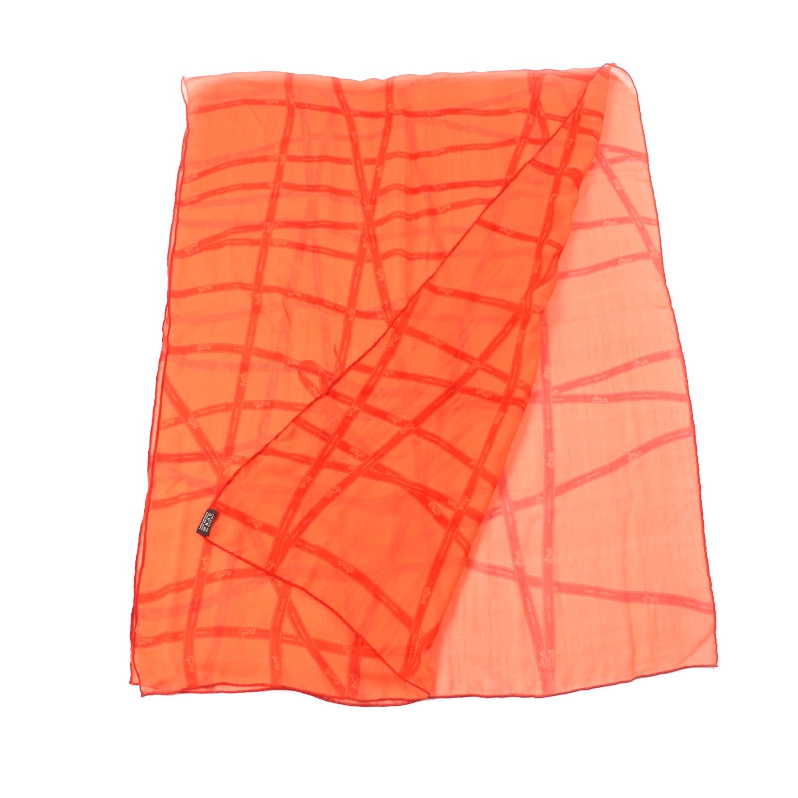 HERMES shawl silk Orange | AlmaBagz