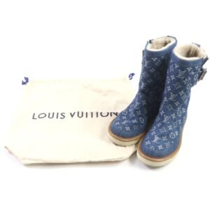 LOUIS VUITTON boots Monogram denim blue Cozy Line Monogram denim 7 | AlmaBagz