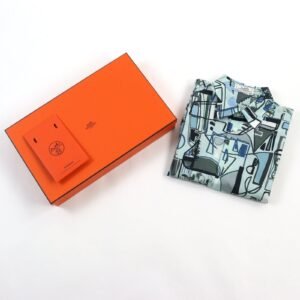 HERMES Long sleeve shirt cotton Green type Multicolor | AlmaBagz