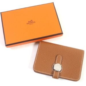 HERMES Card Case Togo gold Dogon | AlmaBagz