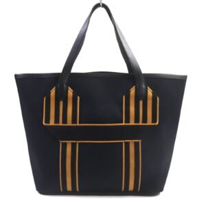 HERMES Tote Bag Toile Militaire Black camel Pure Sangle | AlmaBagz