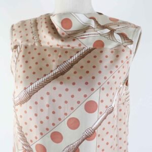 HERMES tops silk Beige Orange type Clic Clac a Pois Clic Clac Dot 34 | AlmaBagz