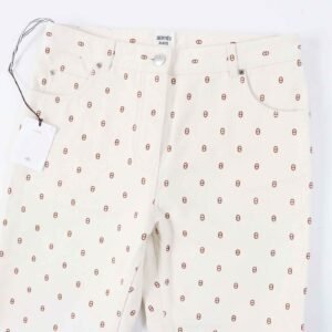 HERMES Pants cotton Blanc Casse 36 | AlmaBagz