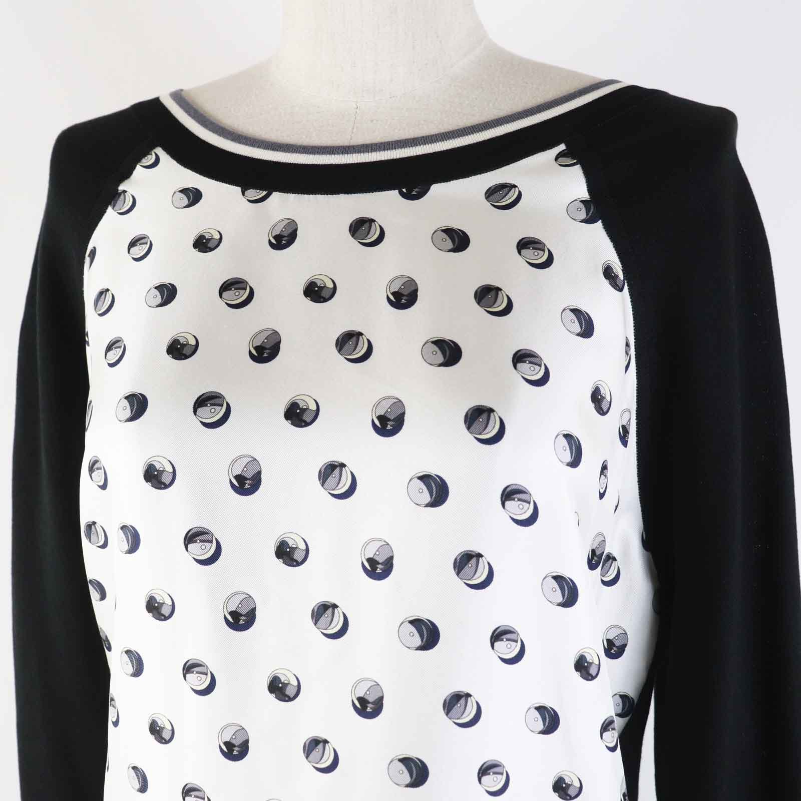 HERMES one piece silk Black Grey 34 | AlmaBagz