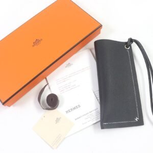 HERMES glasses case Epsom black | AlmaBagz