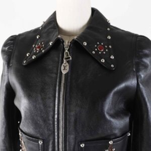 LOUIS VUITTON Bomber jacket 1A9B54 Sheep leather black 36 | AlmaBagz
