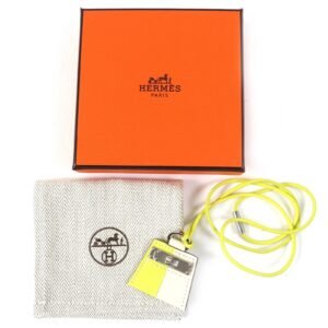 HERMES Necklace leather Beige yellow Mont Petit Kelly | AlmaBagz