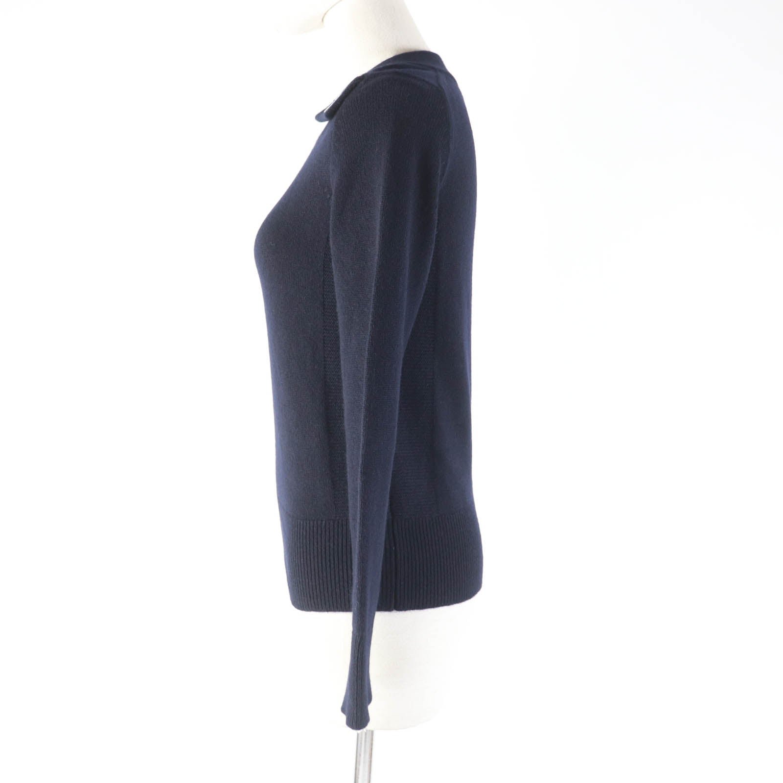 HERMES knit cashmere Navy 34 | AlmaBagz