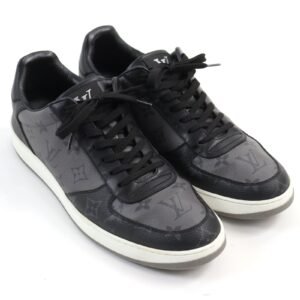 LOUIS VUITTON sneakers leather Black Grey Rivoli line 7.5 | AlmaBagz