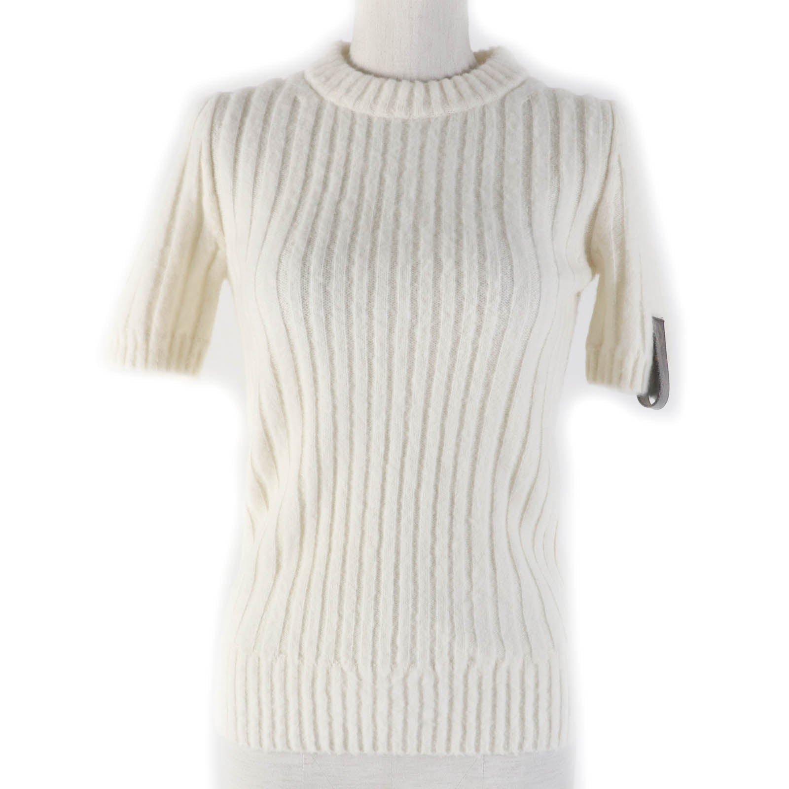 LOUIS VUITTON Short sleeve knit wool Ivory XS | AlmaBagz - Image 10