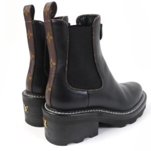 LOUIS VUITTON Ankle boots 1A8947 leather black LV Bobur Line 35.5 | AlmaBagz