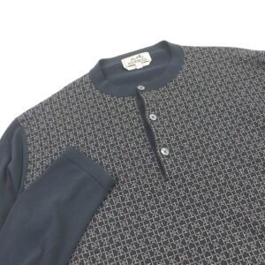 HERMES sweater cotton charcoal S | AlmaBagz