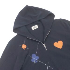 HERMES sweater cashmere Navy L | AlmaBagz