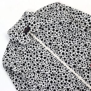 LOUIS VUITTON Military jacket 1AB6I0 cotton White Black Dot Pattern Infinity Dots Printed Zipped Shirt S | AlmaBagz