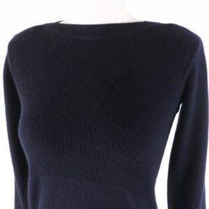 HERMES knit cashmere Dark navy 34 | AlmaBagz