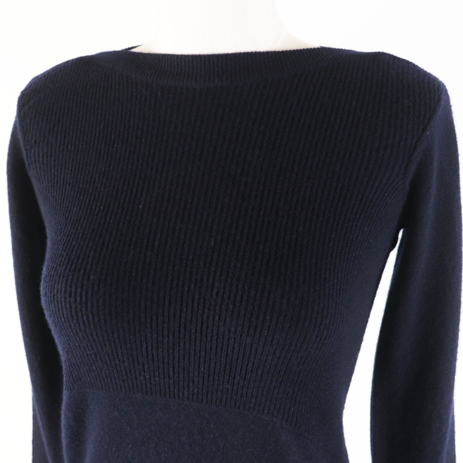 HERMES knit cashmere Dark navy 34 | AlmaBagz