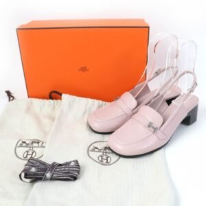 HERMES pumps leather Rose Polcelaine Infini 50 37 | AlmaBagz