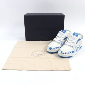 LOUIS VUITTON sneakers 1ABD1G leather White blue LV trainer line 8 | AlmaBagz